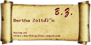 Bertha Zoltán névjegykártya