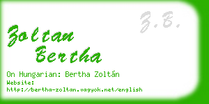 zoltan bertha business card